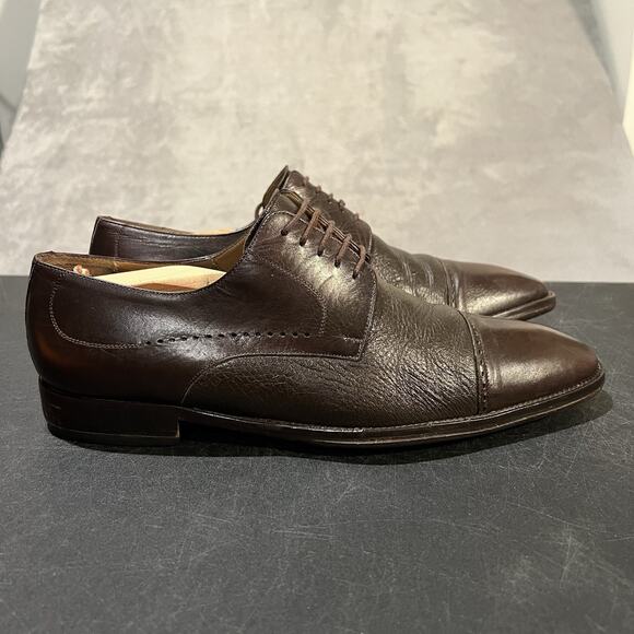 Mezlan Cap Toe Oxfords Mens 11 M Brown Leather Dress Shoes Matt Spain - Picture 1 of 14